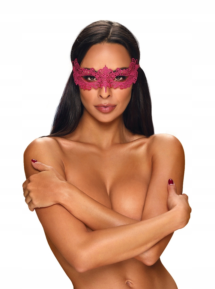 Wiązana Maska na Oczy - Obssesive A701 Neon Pink