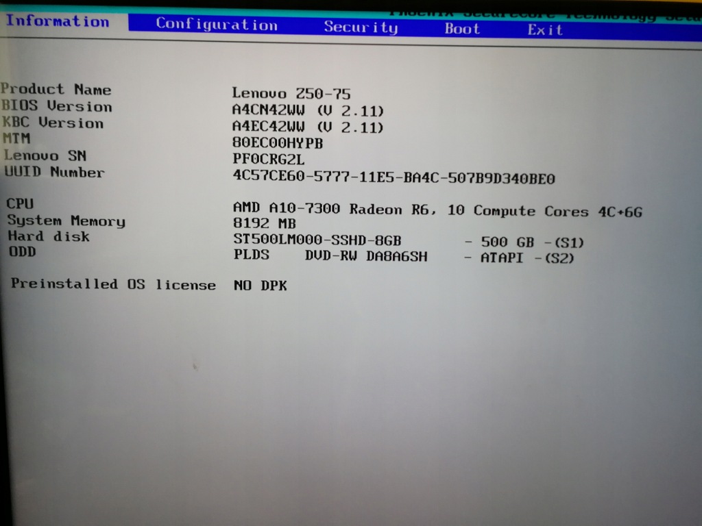 100% sprawna płyta główna Lenovo Z50-75 NM-A291
