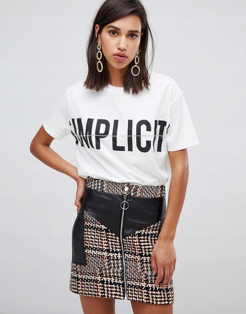 RIVER ISLAND__XDI BIAŁY T-SHIRT Z NADRUKIEM__S