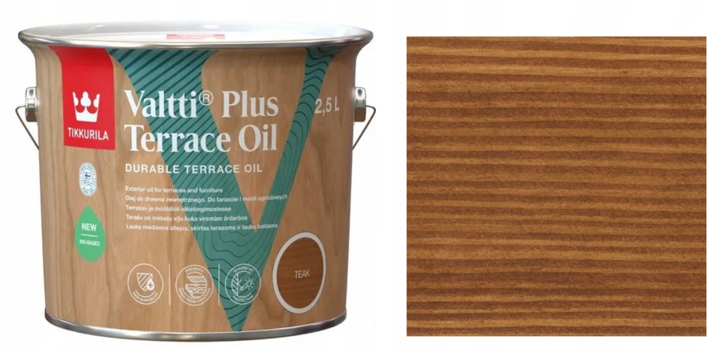 TIKKURILA VALTTI PLUS TERRACE OIL 2,5L TEAK - TIK - OLEJ DO TARASÓW ...
