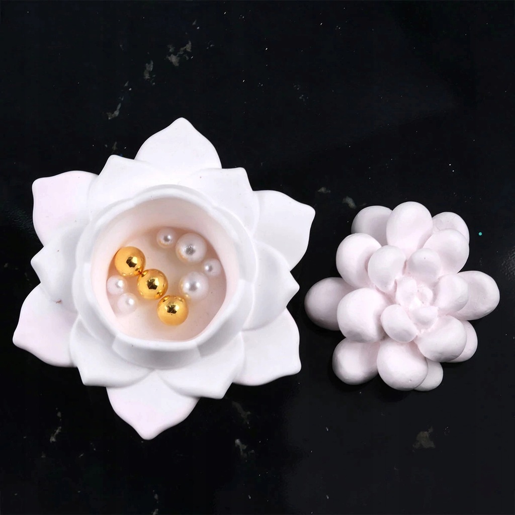 Świecznik doniczka gips ceramiczny kwiat na półkę