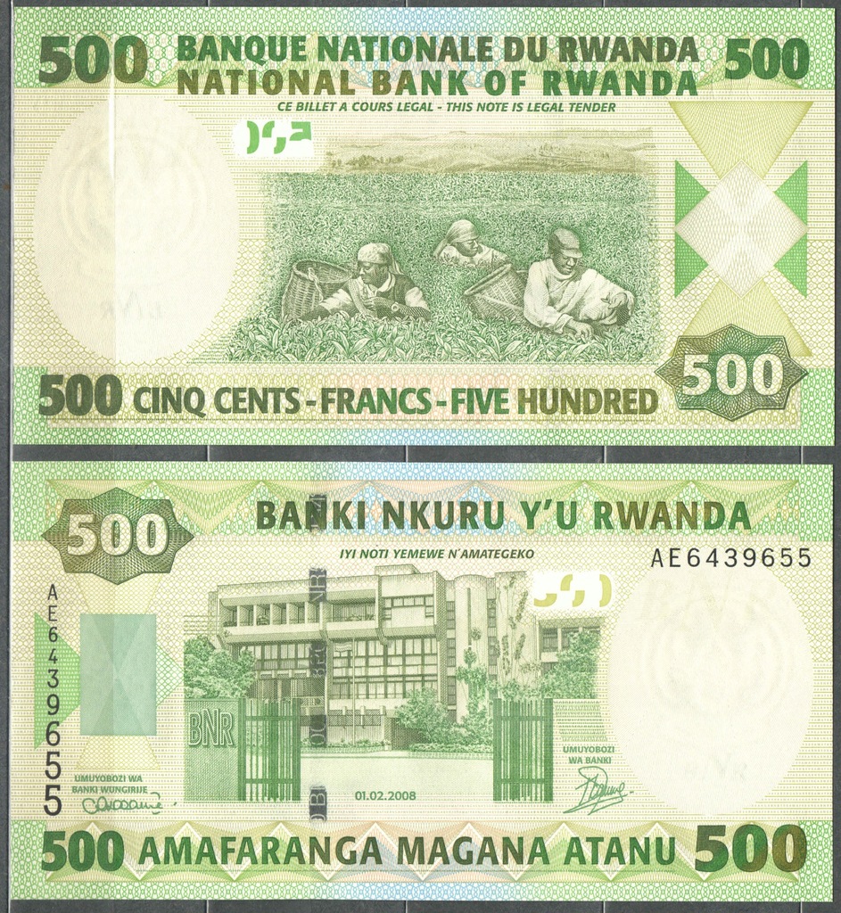 Rwanda - P- 30 - 500 francs - 2008 - seria AE