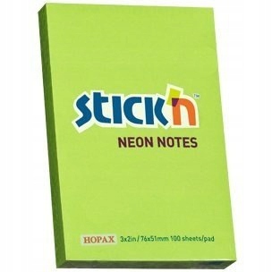 Bloczek STICK"N 76x51mm zielony neon 10