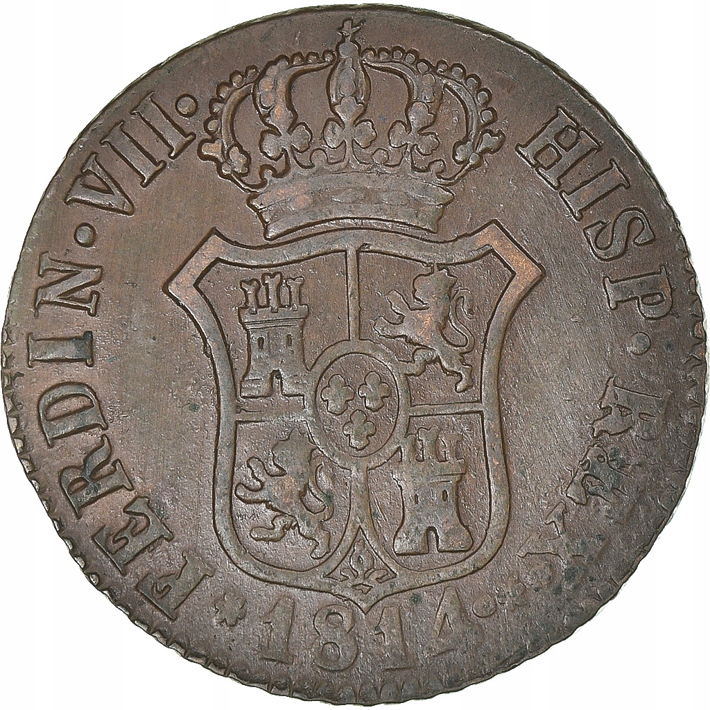 Moneta, Hiszpania, CATALONIA, Ferdinand VII, 3 Qua