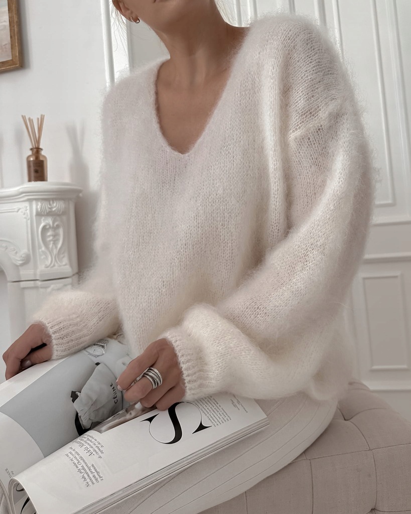 SWETEREK MOHEROWY ECRU PREMIUM - SWETER MOHER 81%