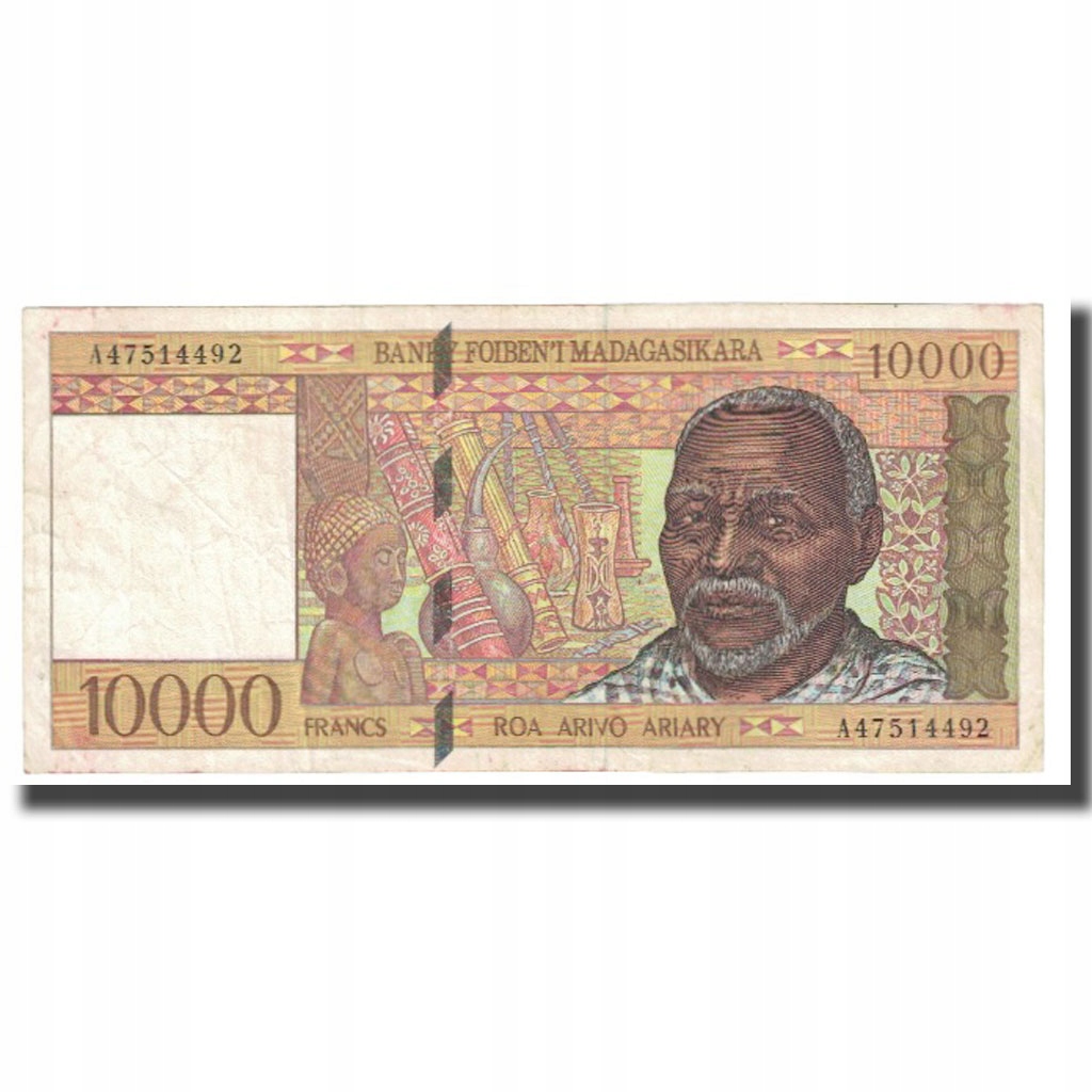 Banknot, Madagascar, 10,000 Francs = 2000 Ariary,
