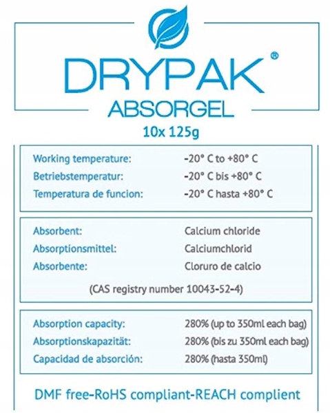 Środek osuszający Drypack Absorgel Silica 10x125 g