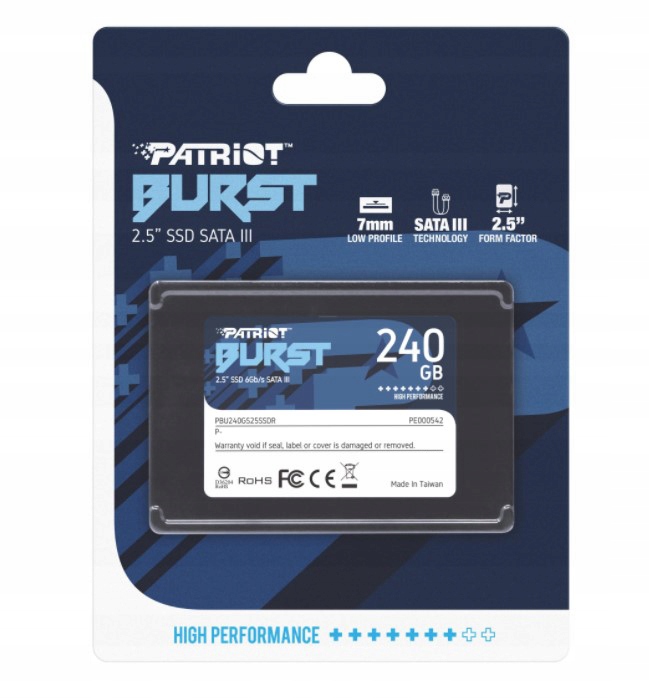 Купить SSD PATRIOT 240 ГБ Burst SATA3 2,5 дюйма, 555/500 МБ/с: отзывы, фото, характеристики в интерне-магазине Aredi.ru