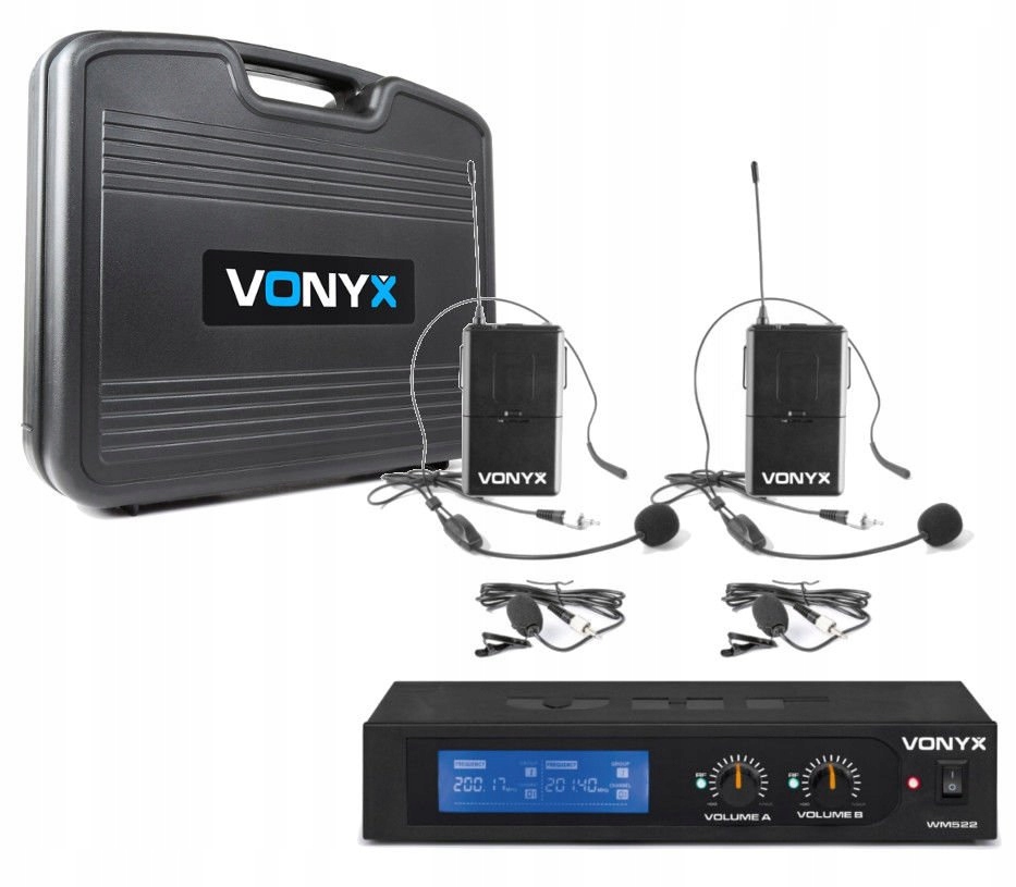 Zestaw mikrofonów 2x bodypack nagłowny VHF Vonyx