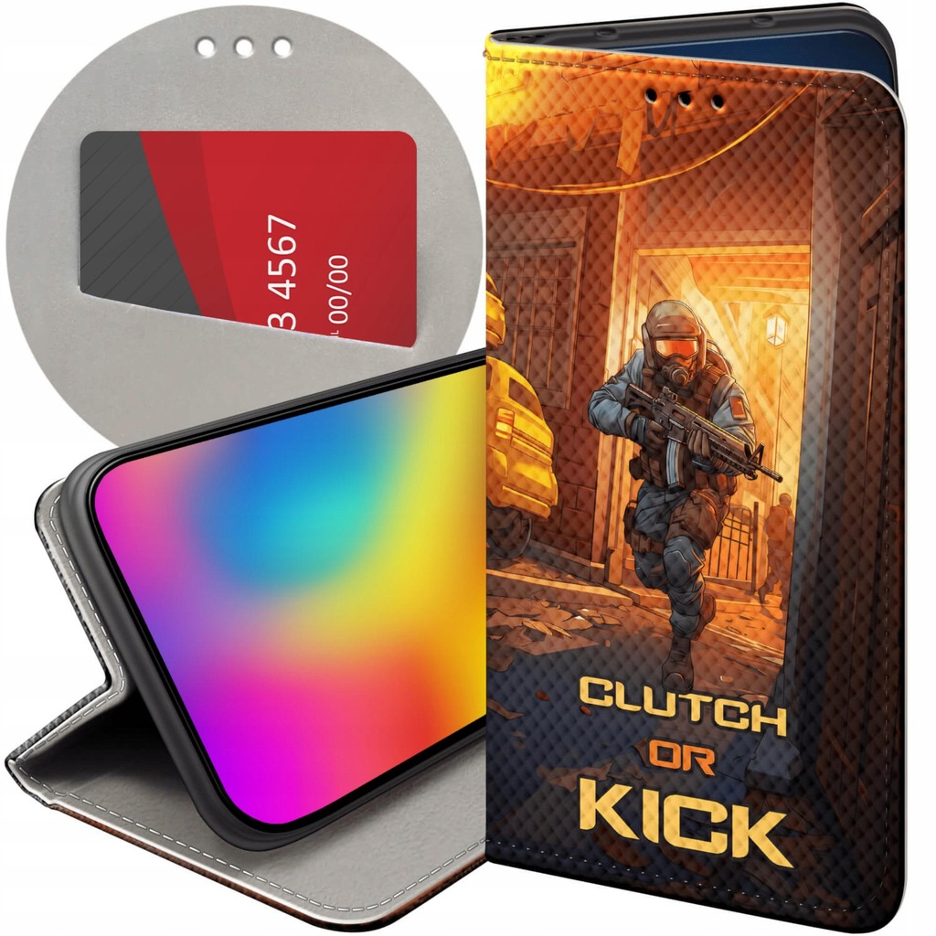 ETUI Z KLAPKĄ DO OPPO A57 2022 WZORY CS GO COUNTER-STRIKE FUTERAŁ POKROWIEC