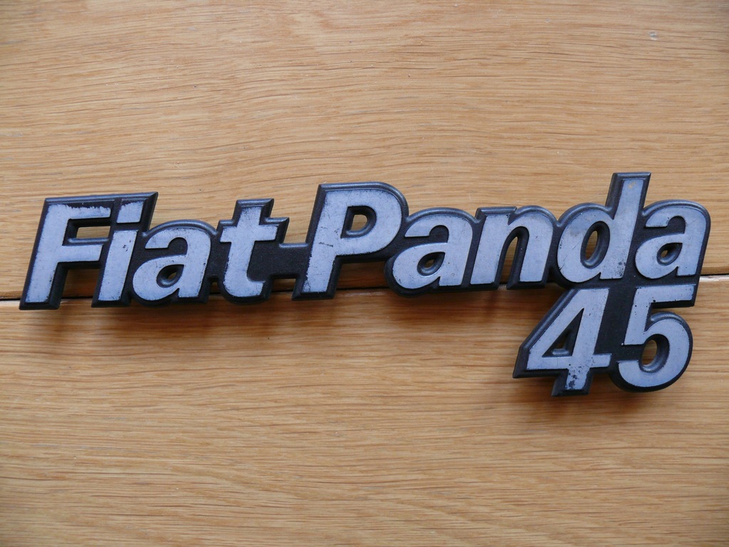 Napis - stary FIAT PANDA 45 emblemat, znaczek mk1
