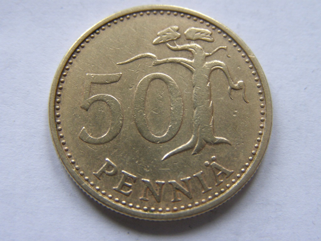 FINLANDIA FINLAND 50 PENNIA 1965 ROK BCM !!!! 0594