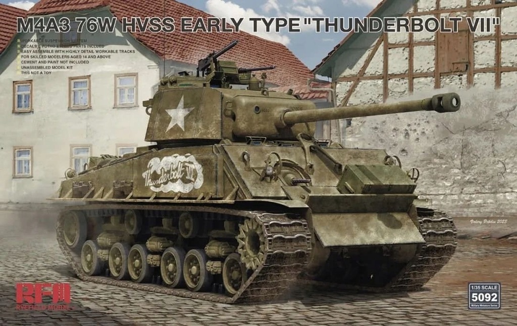 Rye Field Model 5092 1:35 M4A3 76W HVSS Early Type Thunderbolt VII