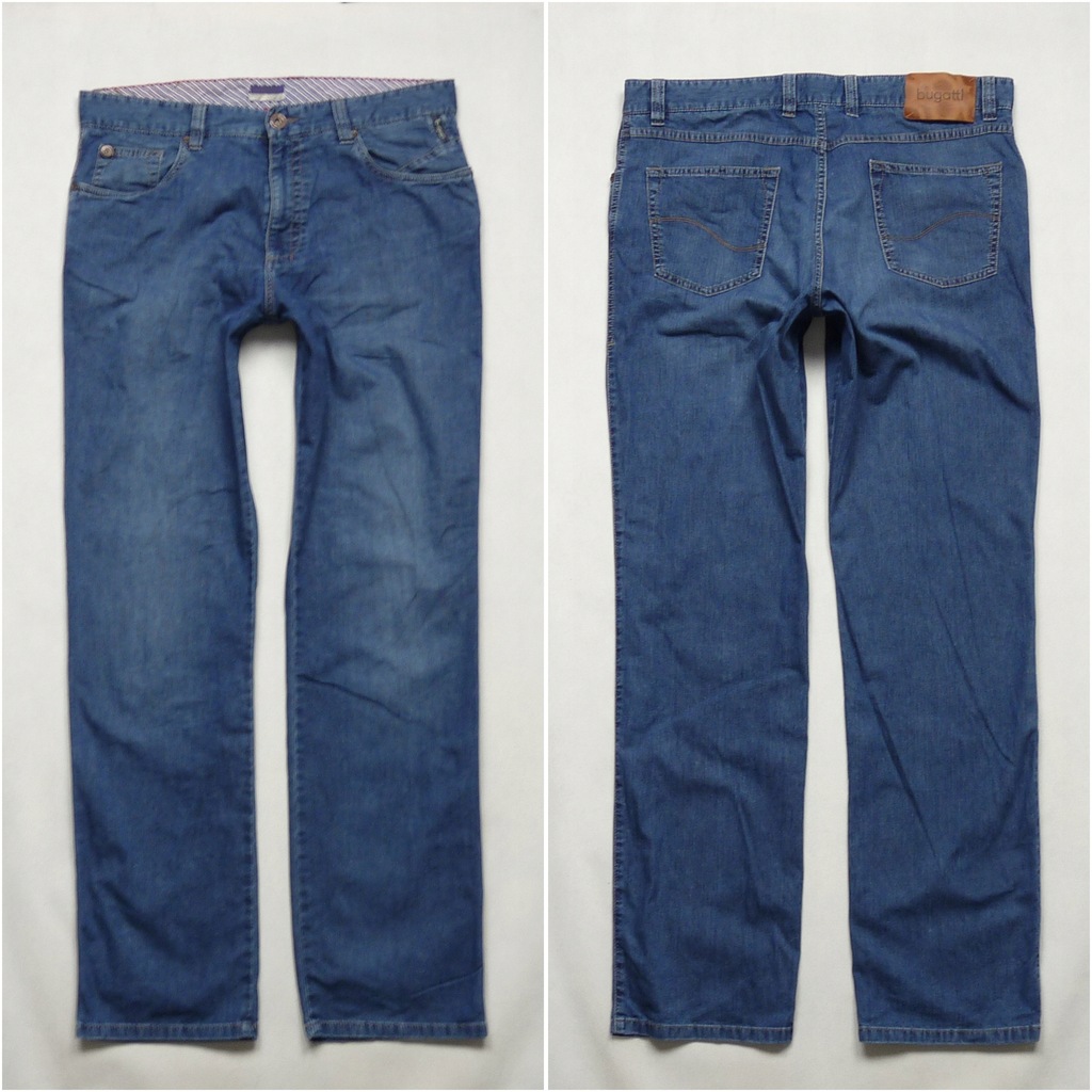 BUGATTI niebieskie męskie spodnie jeansy W36 L34