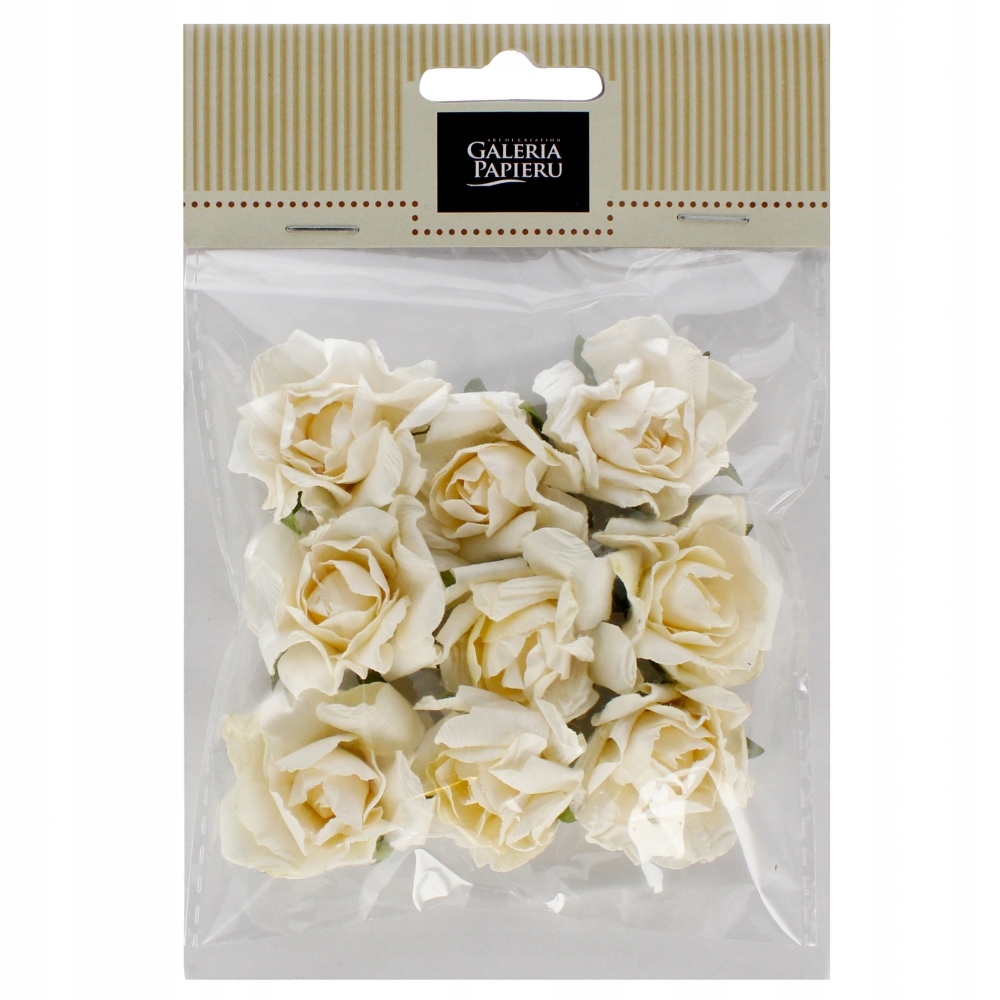 Ozdoba dekoracyjna kwiaty papierowe samoprzylepne Róże beż OP9SZT ARGO