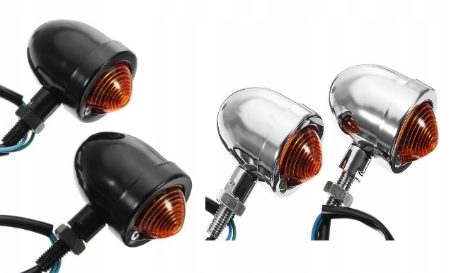 KIERUNKOWSKAZY QUAD MOTOR CHROM CHROMOWANE RETRO CHOPPER CUSTOM HARLEY 5cm