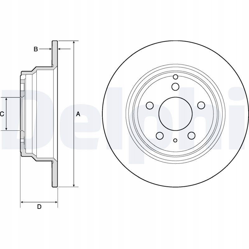 Zestaw 2 szt Tarcza hamulcowa tylna 295x10 Pełna - DELPHI BG2842