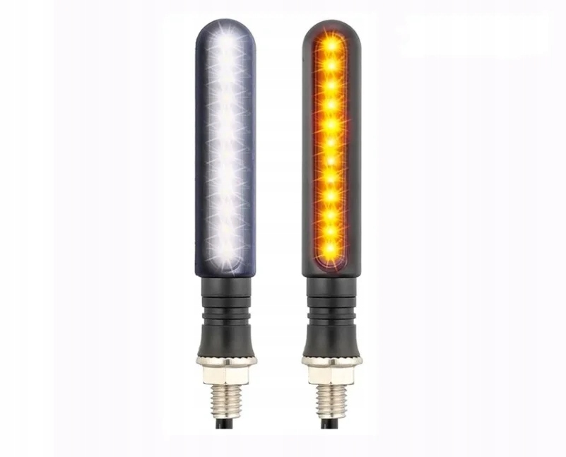 Kierunkowskazy led dynamiczne 2 szt pomarańczowe + białe homolgacja E54
