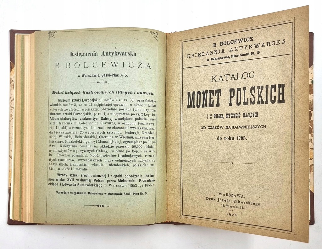 Katalog Monet Polskich, B. Bolcewicz, 1892-1900