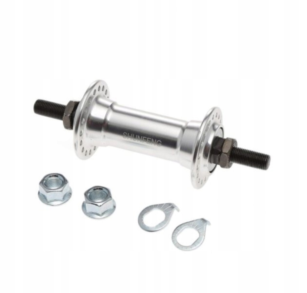 Piasta rowerowa przednia 36H oś 10mm srebrna