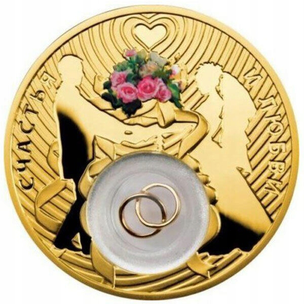 Moneta ślubna srebrna Pozłacana Niue 2013