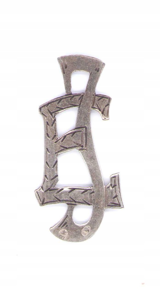 ZDOBIONY STARY POLSKI SREBRNY MONOGRAM E-J