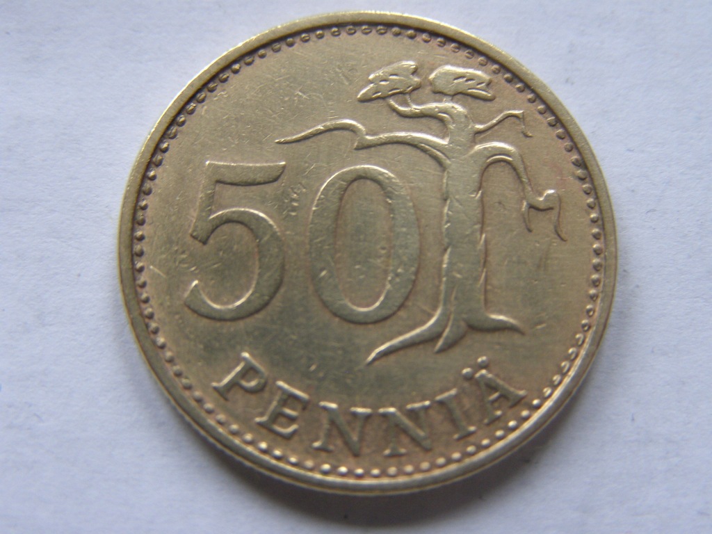 FINLANDIA FINLAND 50 PENNIA 1966 ROK BCM !!!! 0065