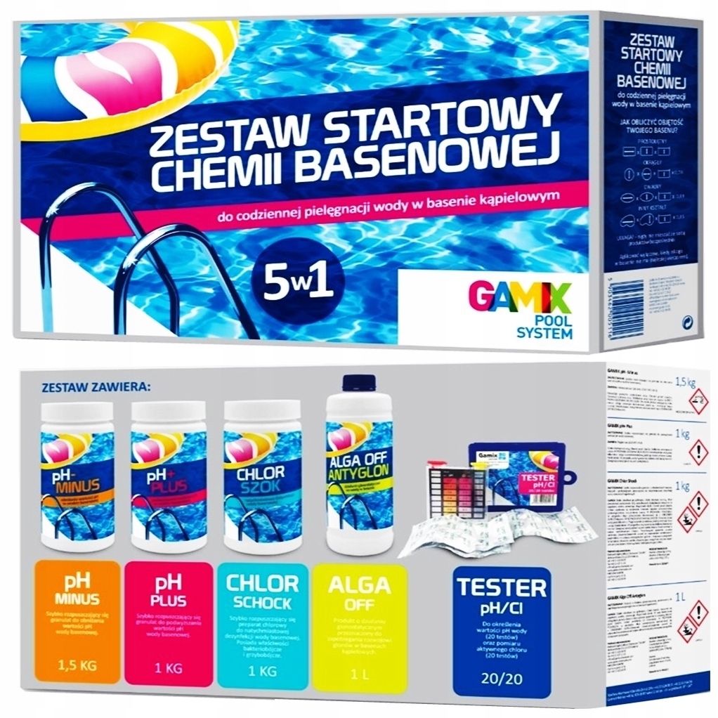 5w1 Zestaw Startowy Chemia Basenowa do Bestway