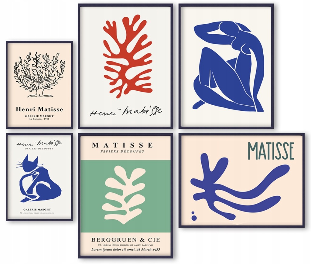 Nowoczesne Plakaty + RAMKI Matisse Abstrakcja Kot