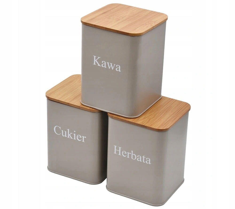 ZESTAW 3 POJEMNIKÓW KAWA HERBATA CUKIER BRUNBESTE