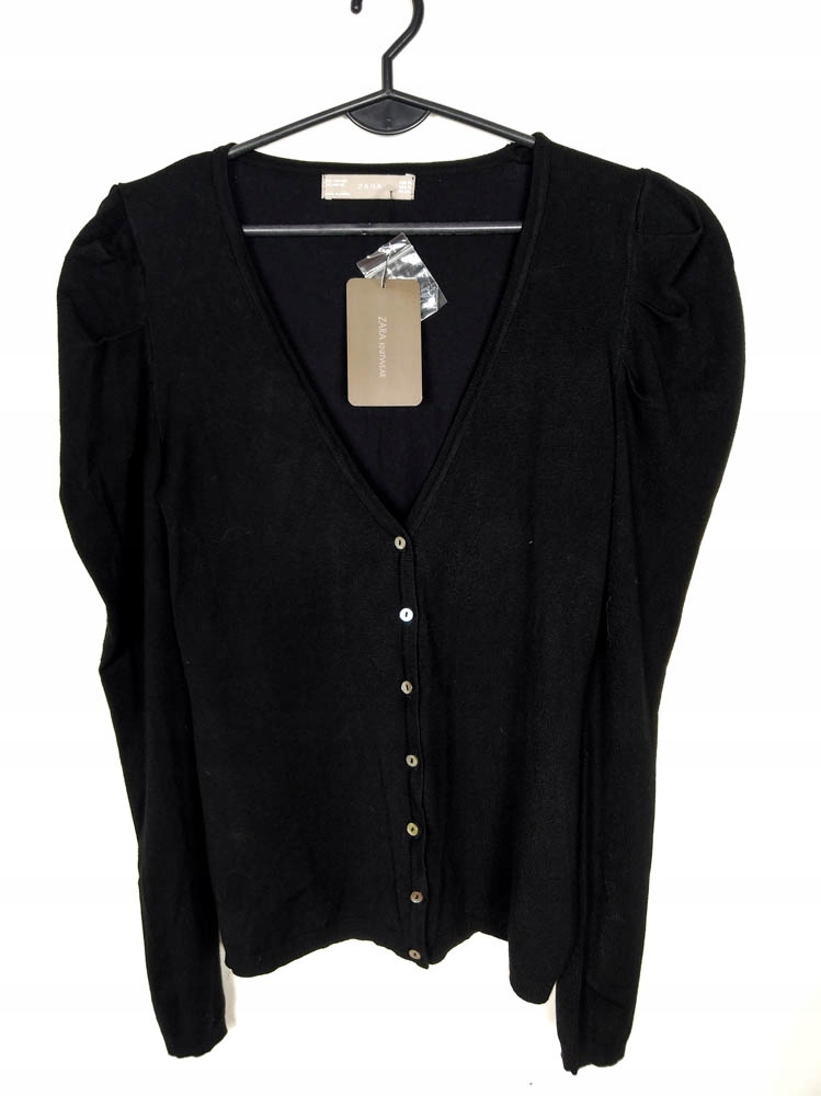 Czarny sweter z bufkami Zara r. M nowy