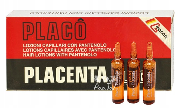 Placenta Placo - Ampułki na porost włosów 12x10ml