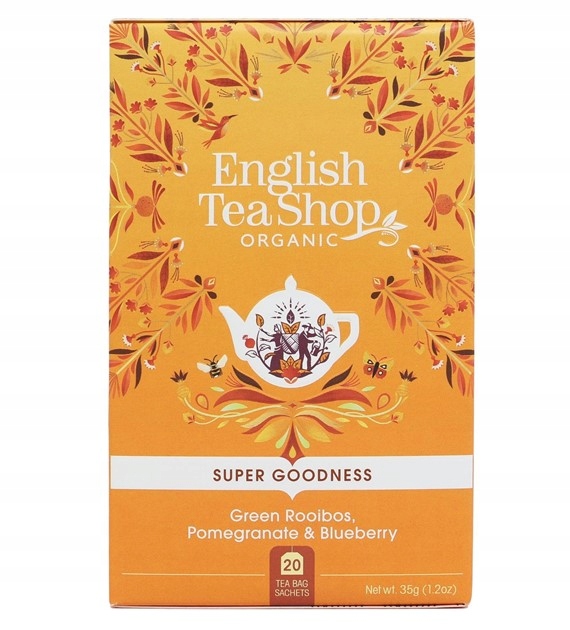 ENGLISH TEA SHOP HERBATA ZIELONA ROOIBOS GRANAT JAGODA BIO 35g