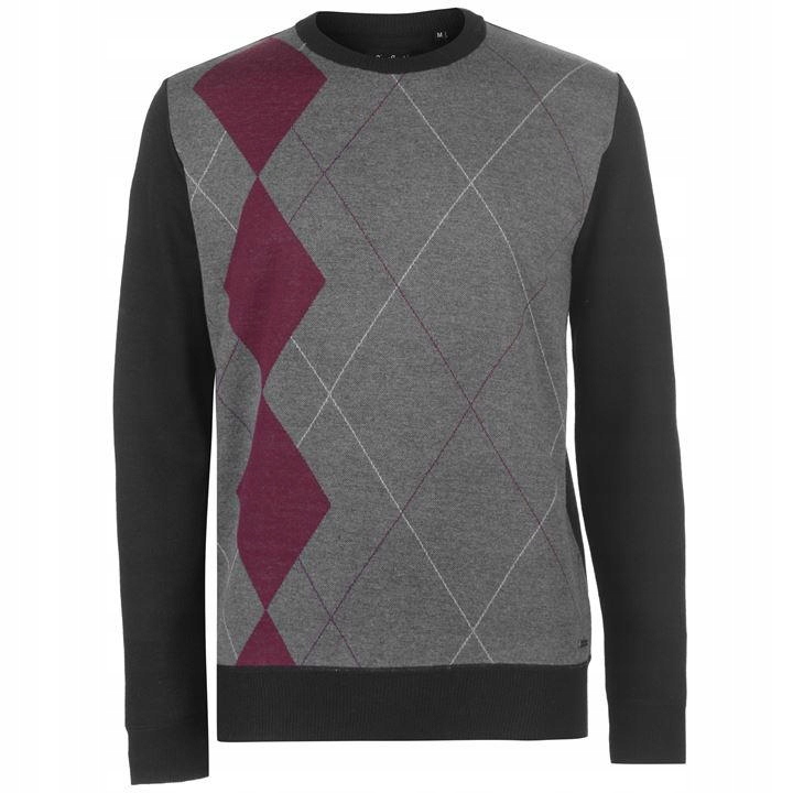 Pierre Cardin Argyle, czarno-szary, Rozmiar L