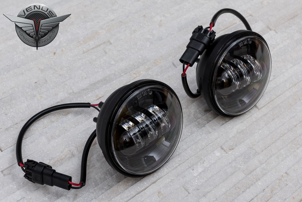 MOTOCYKLOWE LAMPY PRZECIWMGIELNE LED 4,5'' CZARNE - 7352780265