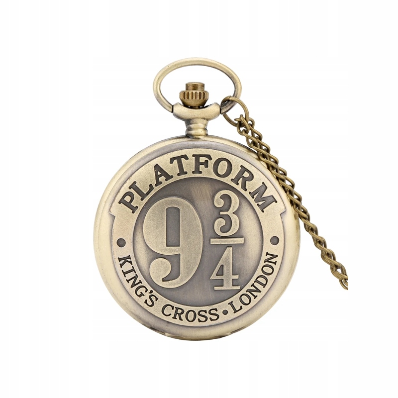 Kieszonkowy Zegarek Brąz Klasyczny Otwierany na Łańcuszku Peron 9 i 3/4 HP