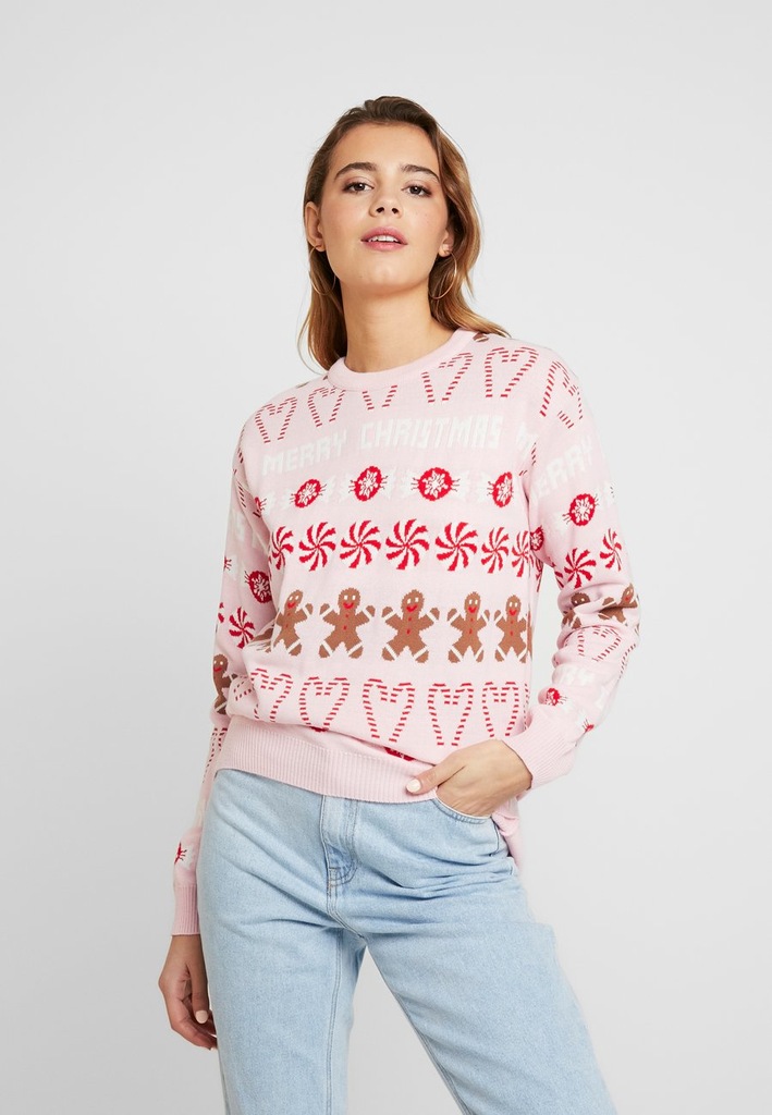 MISSGUIDED SWETER MERRY CHRISTMAS RÓŻOWY 40L 1BCA