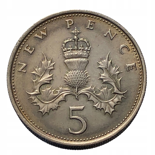 17414. Wielka Brytania - 5 nowych pensów - 1971r.