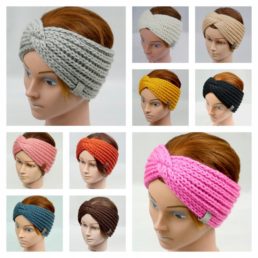 LaMel Opaska damska na głowę uszy na zamówienie z 100%Naturalnych włóczek