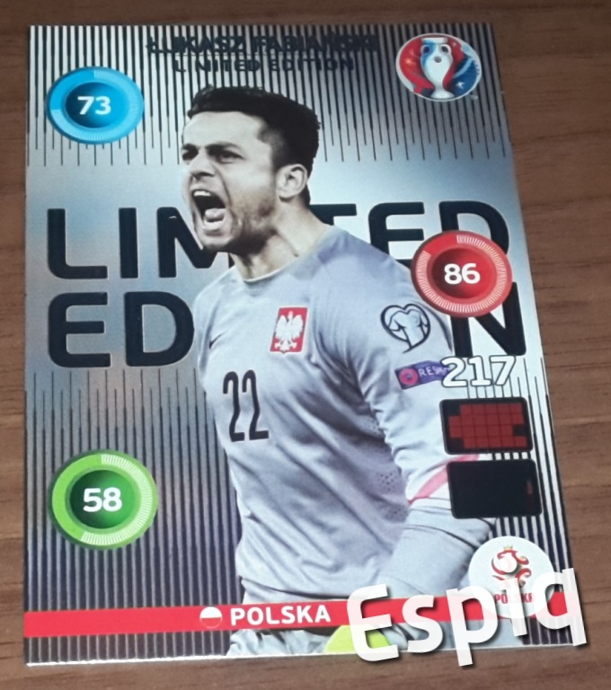 Łukasz Fabianski Limited Edition Panini Euro 2016