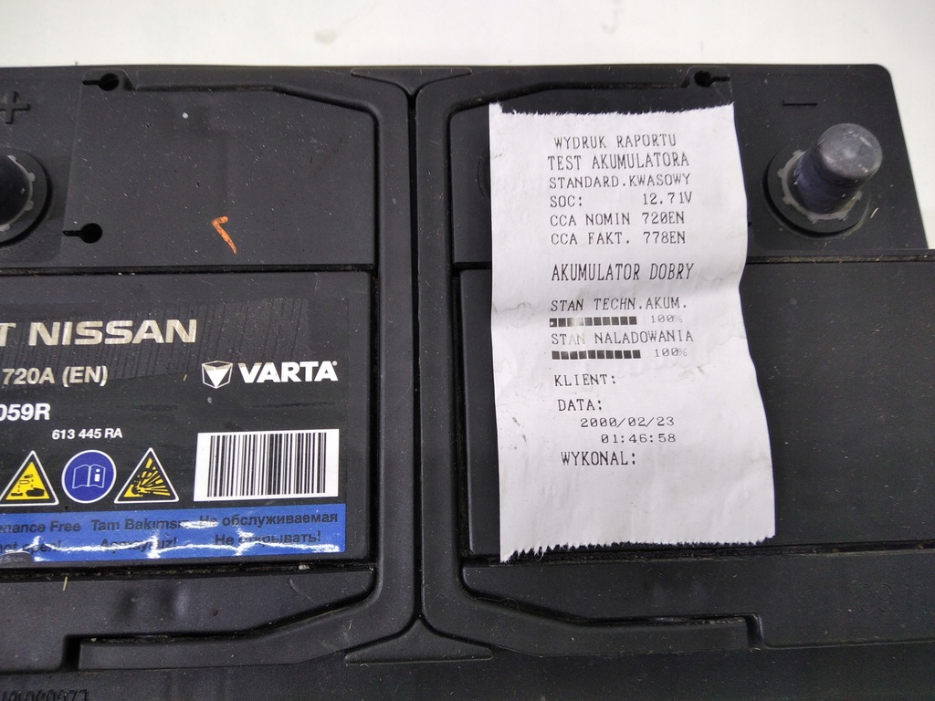 AKUMULATOR VARTA RENAULT NISSAN 70Ah 720A 9680744109