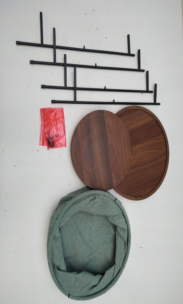 STOLIK PODRĘCZNY OKRĄGŁY RIVET ORZECH 40X60 CM - 13434620388