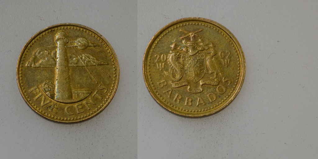 Barbados 5 Cents 2002 rok od 1zł i BCM