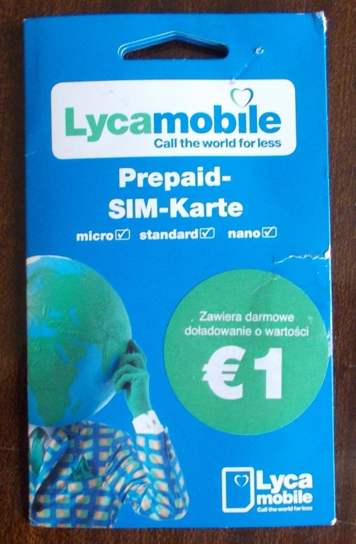 LYCAMOBILE starter sim 1 Euro