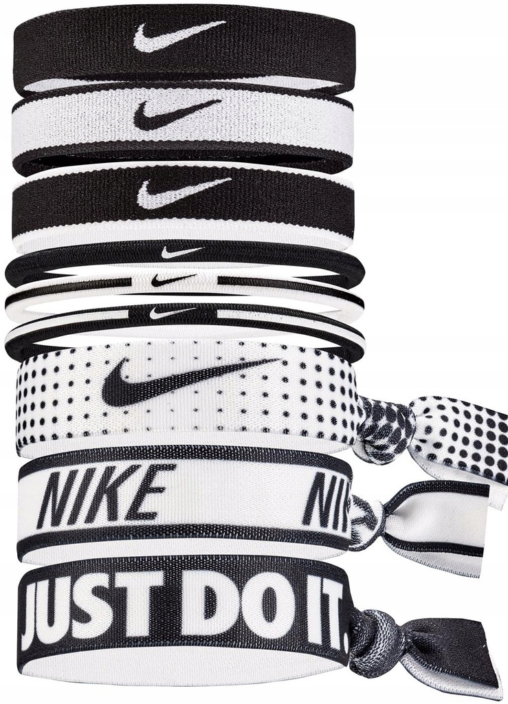 Opaski NIKE MIXED PONYTAIL HOLDER 9PK BLACK/BLACK/