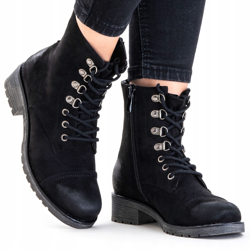 Botki na obcasie OCIEPLANE lekkie modne ZGRABNE klasyczne SUWAK Wojtyłko