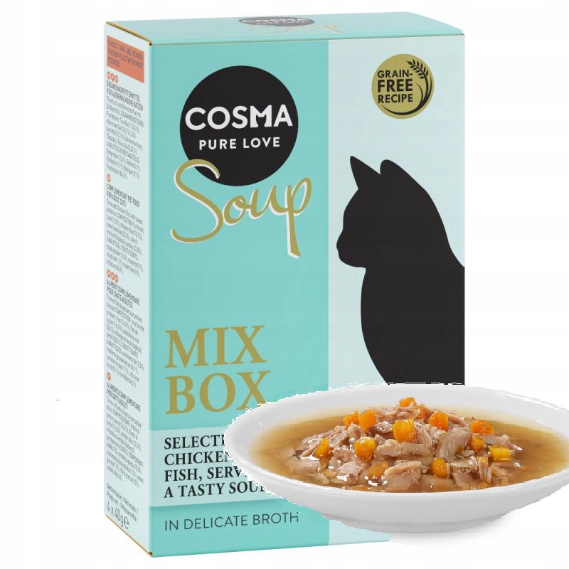 Karma dla kota Cosma Soup 12 x 40g mix smaków BOX 11597264712