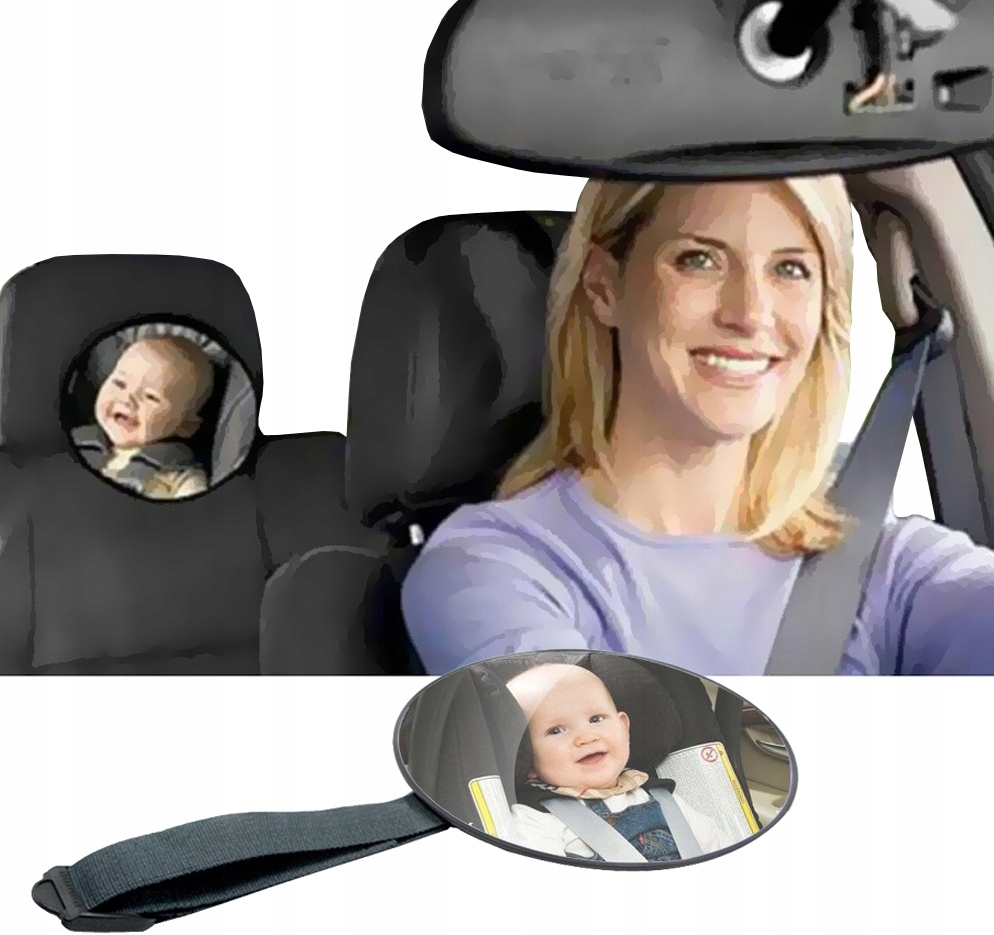 LUSTERKO DO OBSERWACJI DZIECKA W SAMOCHODZIE BEZPIECZNE OKRĄGŁE 17 CM