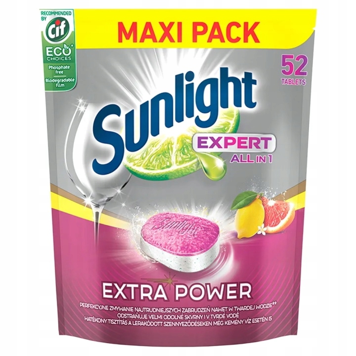 Sunlight Tabs Extra Power Tabletki Zmywarki 52 szt