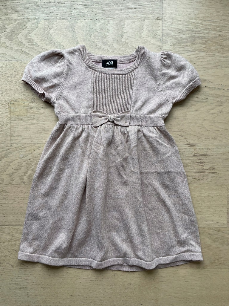 Sukienka dzianina z brokatem H&M rozm.98/104